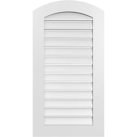 Ekena Millwork Arch Top Surface Mount PVC Gable Vent: Non-Functional, w/ 3-1/2"W x 1"P Standard Frame, 22"W x 40"H GVPAR22X4001SN